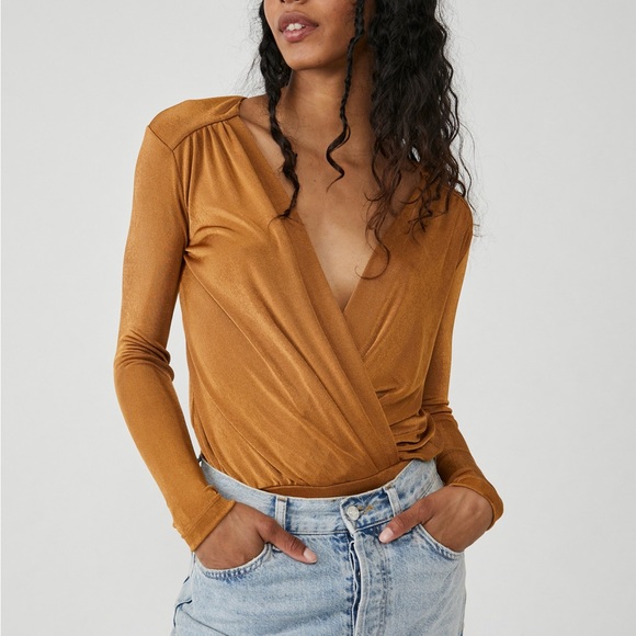 Free People Turnt Bodysuit in Honey Ginger - Picture 2 of 8